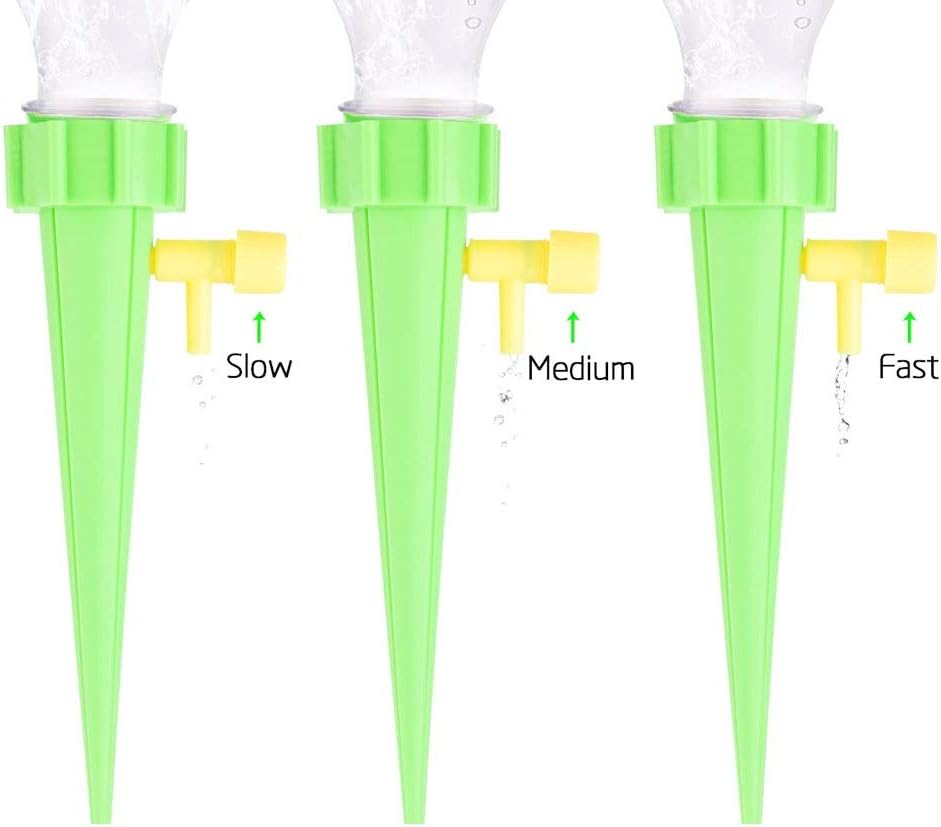 12PCS Automatic Drip Irrigation Tool Spikes Automatic Flower Plant Garden Watering Kit Adjustable Water Self-Watering Device(Blue)