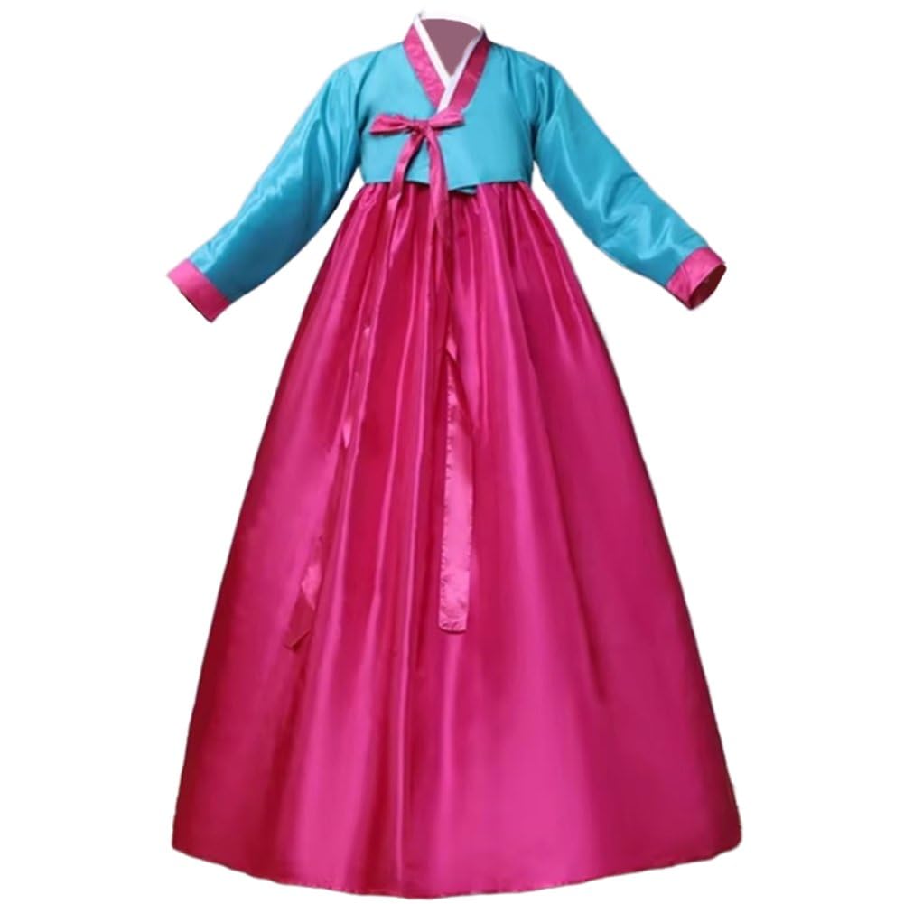 Casiler Women Hanbok Dress Traditional Korean Costume Long Sleeve Classic Hanboks Dress Female Korea Wedding Dance Costume
