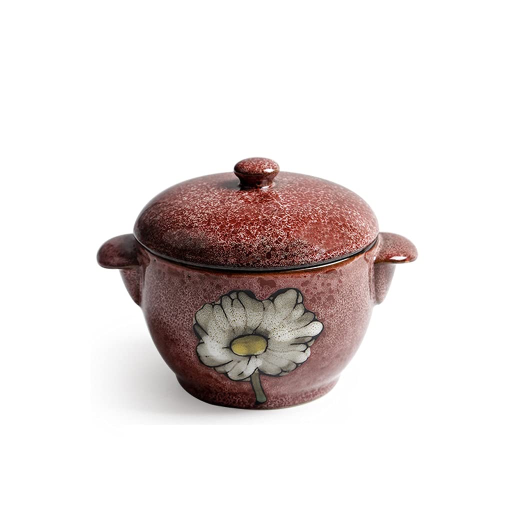 Ceramiczna obuuszna miska do zupy z pokrywką, kreatywna zastawa stołowa do
