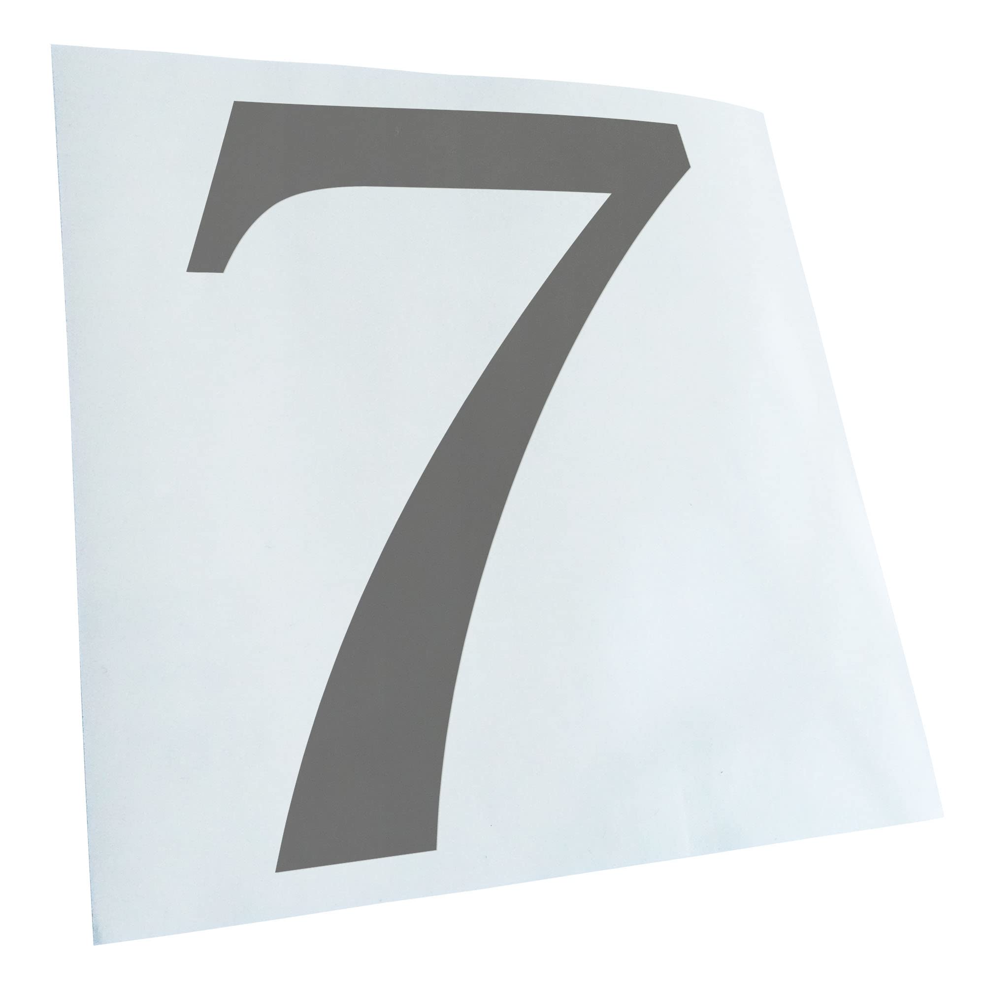 Kiwistar - Car Sticker - Grey - 24 x 19 cm Number 7 - Number Numbers - Rear Window Car Sticker Weatherproof for Car Truck Moped Truck - Sticker Exterior Self-Adhesive Tuning Accessories for Window