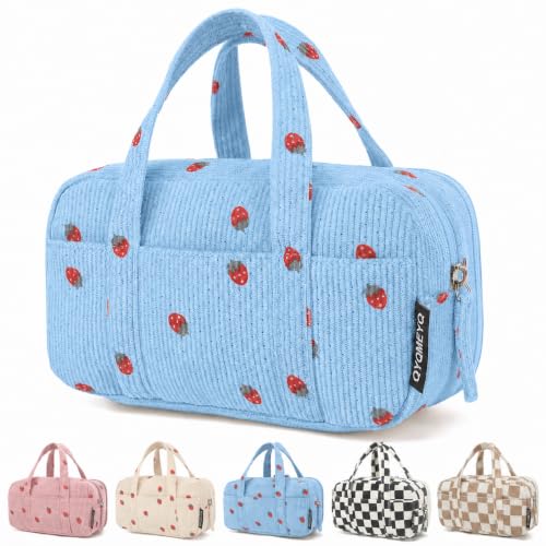 Image of Large Pencil Case Pouch, Extra Big Pencil Bags with Zipper, Cute Corduroy Pencil Pouch with 5 Compartments, Pen Bag Wide Opening, Pencil Pouch Organizer, Pencil Box for Teen Girls Adults