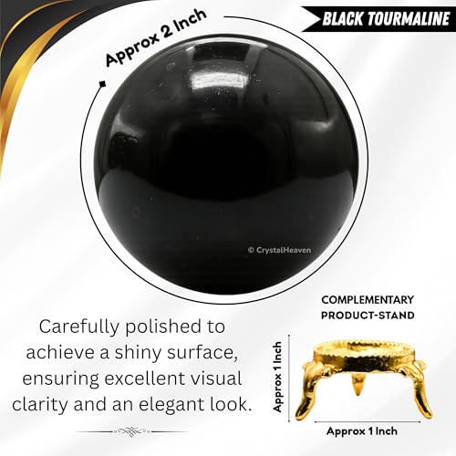Image of Certified Black Tourmaline Crystal Ball for Meditation