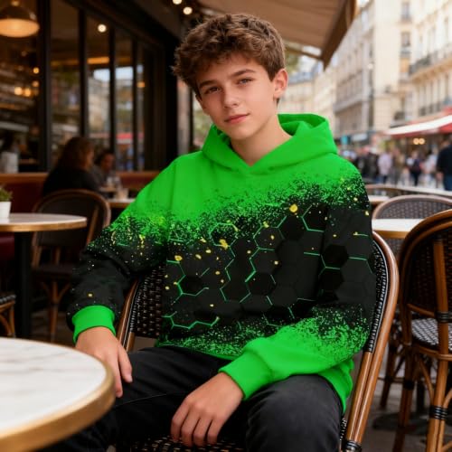 Image of Belovecol Boys Hoodies 3D Printed Hooded Sweatshirts with Pocket for 6-16Y