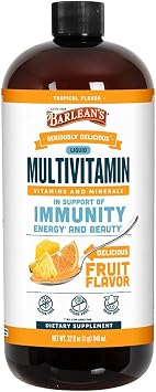 Barleans Tropical Liquid Multivitamin, 21 Vitamins & Minerals, 32oz