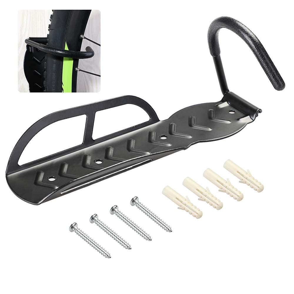 Bakaji Set 2 Staffe Ganci Porta Bicicletta da Parete Pieghevole in Gomma Salvaspazio per Mountain Bike Acciaio