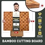 XXX Large Bamboo Cutting Board with Non Slip Feet and Over Sink Butcher Block Chopping Board Nice Solid Thick Wooden Juice Groove Huge Big XXl xlarge Best Hardwood Kitchen Counter Organic - Image 2