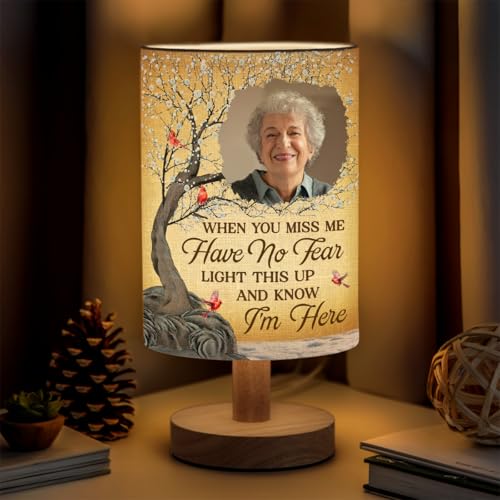 DOPTIKA Personalized Bedside Lamps, Custom Photo Every Time It Shines, Memorial Lamp Gifts for Loss...