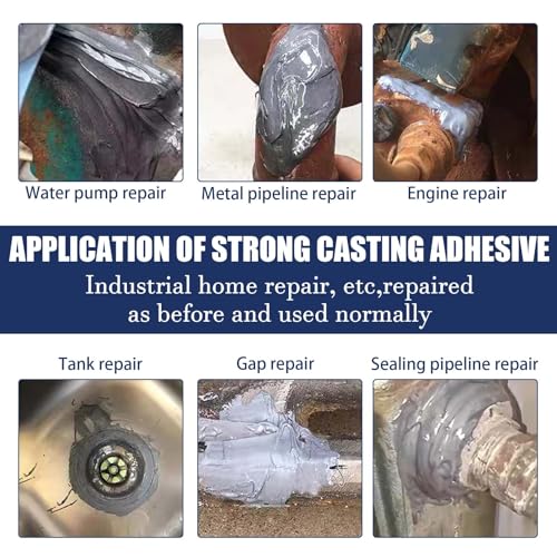 Miioto 2 Komponenten Kleber für Metall, Metallkleber Hitzebeständig, 2 Komponenten Kleber Extra Stark, 2k Kleber, Kommt Mit Zubehör, Wasserfest, Schnelle Reparatur Aller Metallgussoberflächen-100g
