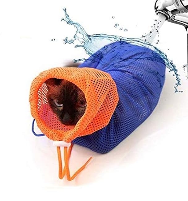 Cat Grooming Bag Puppy Dog Cleaning Polyester Soft Mesh Scratch & Biting Resisted for Bathing Injecting Examining Nail Trimming-LAjlyHnd