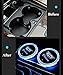 2pcs LED Car Cup Holder Lights for Cadillac, 7 Colors Changing USB Charging Mat Luminescent Cup Pad, LED Interior Atmosphere Lamp