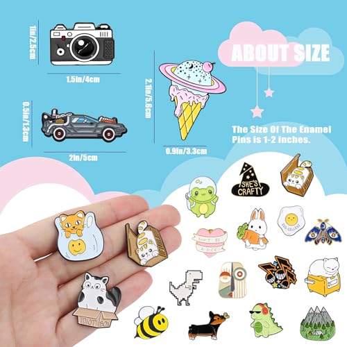 20 50 pcs Enamel Pins Set Cute Pins Bulk for Backpack Hat Jacket Funny Brooches2
