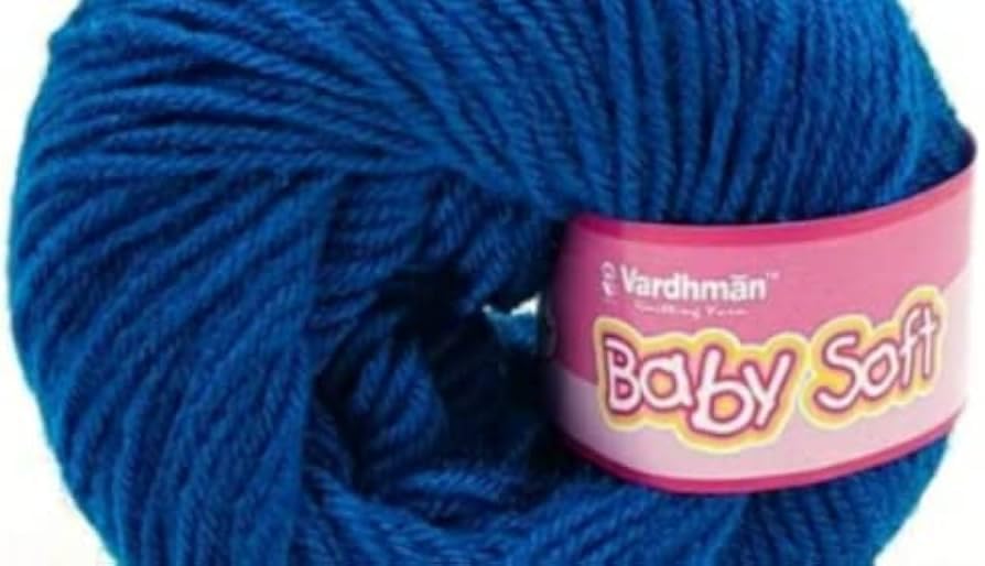 Image of Vardhman BabySoft Knitting Yarn | 100% Acrylic Wool | 4 Ply | Thin Knitting & Crocheting Hook Thread & Lightweight | Special Baby Wool | 150 Grams (6 Balls of 25g) | Machine Washable | Ideal for Blankets, Hats, Booties Ultra-Soft for Baby Sweaters, Blankets, Caps, Socks, Soft toys, Art & craft (Dark Blue 77 + White 18 + Black 21)