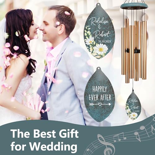 Image of ASTARIN Engagement Gifts Wind Chime, Personalized Names & Date Wind Chimes Gifts for Couple 2025, Wedding Gift for Newlywed Bride Groom Husband Wife, Gift Valentine's Day