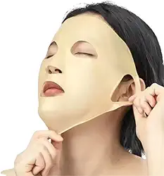 Máscara Facial de Silicone Reutilizável - Hidratação Prolongada (Dourada)