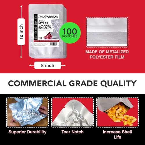 Avid Armor 8X12 Pack Of 100 - Silver Vacuum Sealer Bags For Food thumb #6