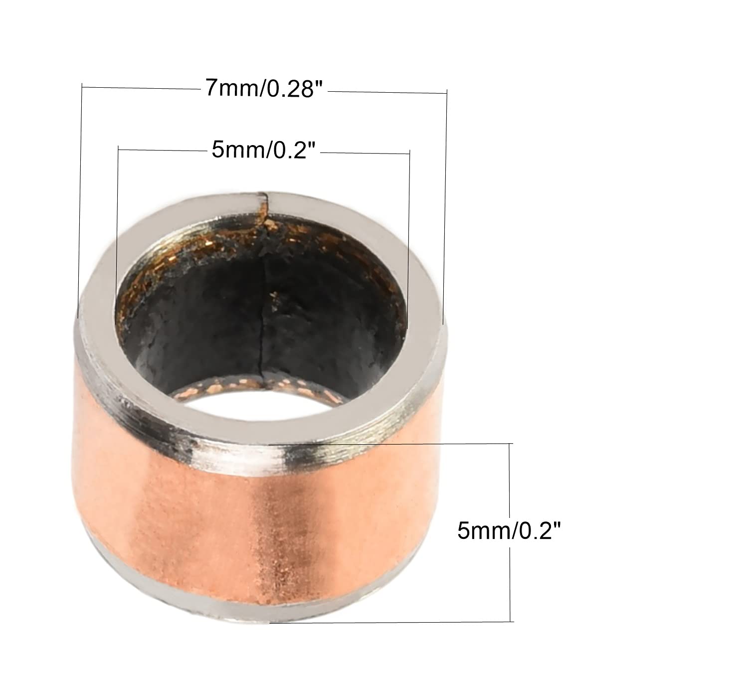 Othmro Lot de 6 Douilles de Roulement Sans Huile en Alliage de Cuivre 0505, ID de 5 mm x OD de 7 mm x Longueur de 5 mm, pour Équipement industriel et