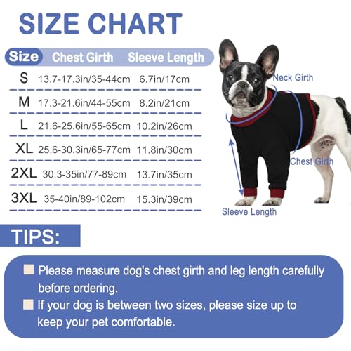 Image of KOESON Dog Recovery Sleeve for Front Legs with 100% Cotton Fabric, Soft & Breathable Dog Surgery Recovery Suit, Adjustable Elbow Protector for Dogs, Pet Long Sleeve Shirt for Front Legs, Black M