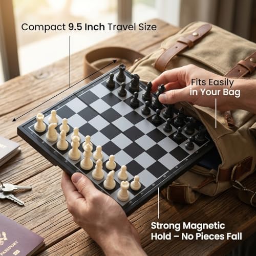Set de Ajedrez Magnético Plegable 9.5 Pulgadas miniatura 6