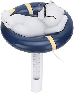 Pool Thermometer, Floating Easy Read, Floating Pool Thermometer, Floating Thermometer Cartoon Bear Styling Water Temperature Meter with String for Swimming Pools Hot Tubs Fish Pond