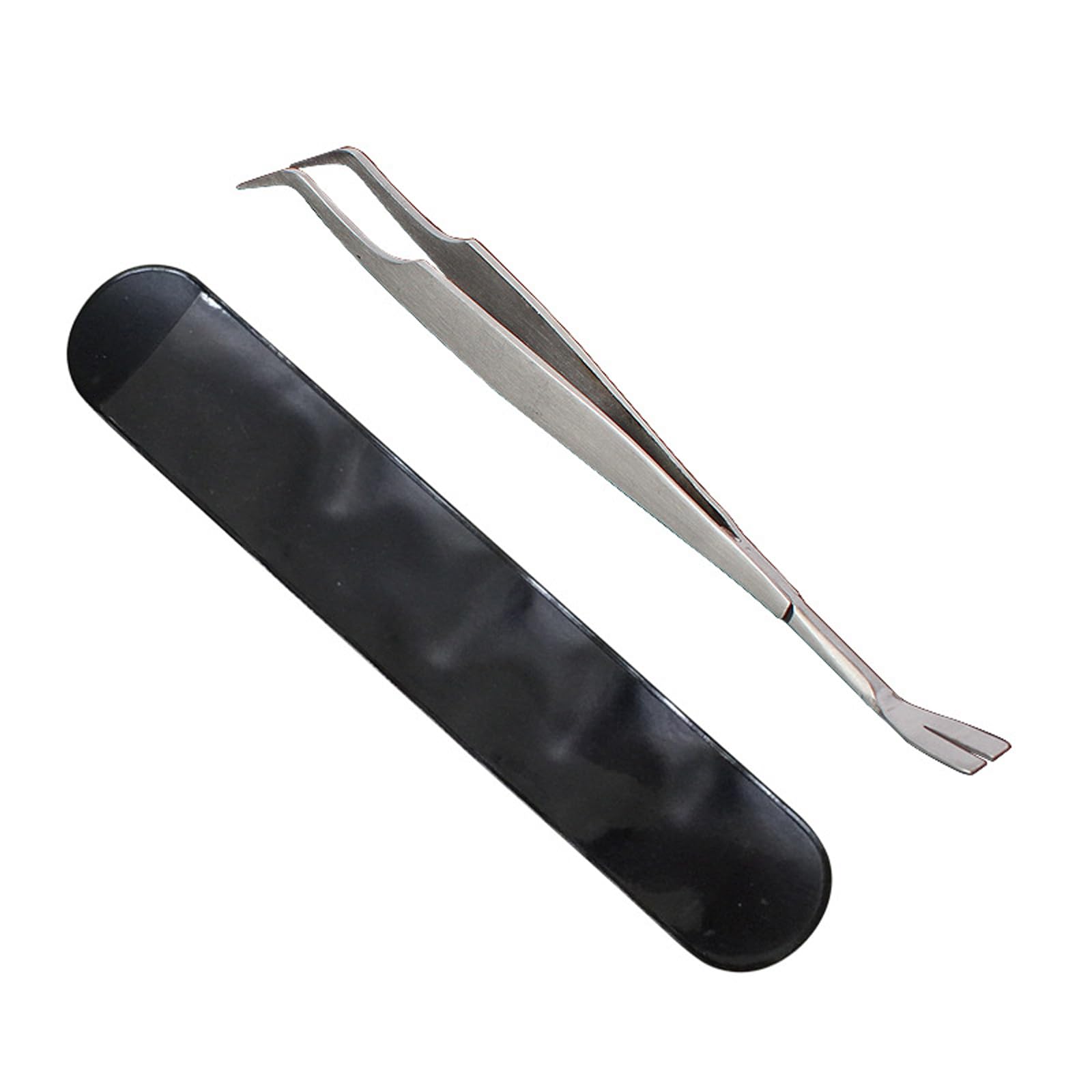 HRLORK 2 in 1 Tick Remover Professional Tick Removal Tool Stainless Steel Tick Remover Tweezers with Leather Bag for Dogs, Cats, Pet and Humans — image 1