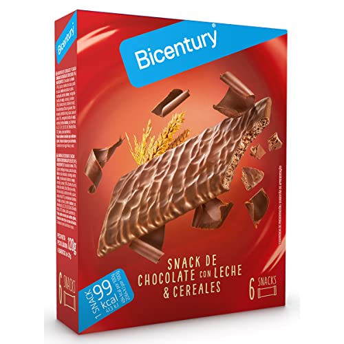 BICENTURY barritas de chocolate con leche y cereales caja 6 uds