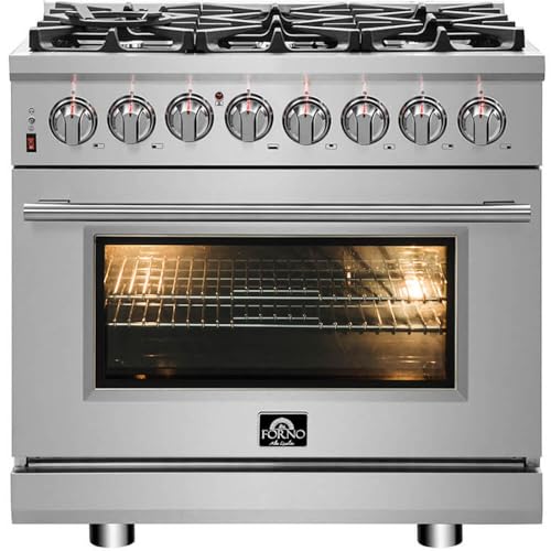 Massimo 36 in. 6 Burner Freestanding Dual Fuel Range in Stai...