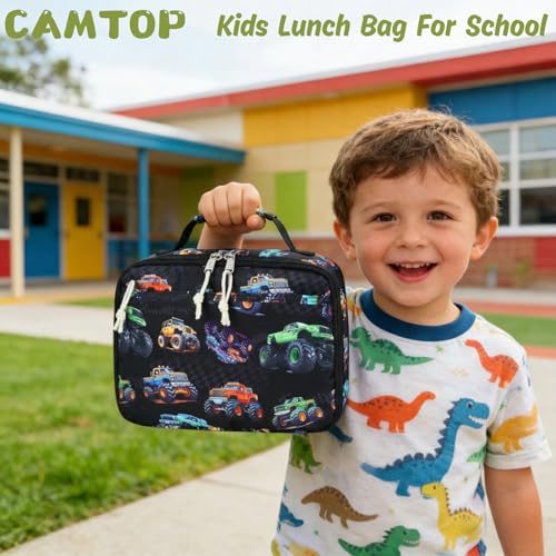 Image of CAMTOP Lunch Box Kids Boys Insulated Lunch Cooler Bag Reusable Lunch Tote Kit for School Travel