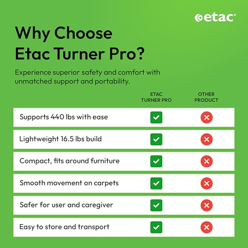 Etac Turner PRO Patient Transfer Aid - Sit to Stand Lift for Elderly with High Safe Working Load (440 lbs) - Patient Lift and Mobility Assist for Safer Transfers with Platform Disc & Anti-Slip Bottom - Image 5