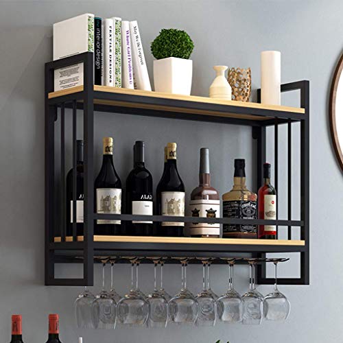 Soporte de vino de pared en madera y metal miniatura 3
