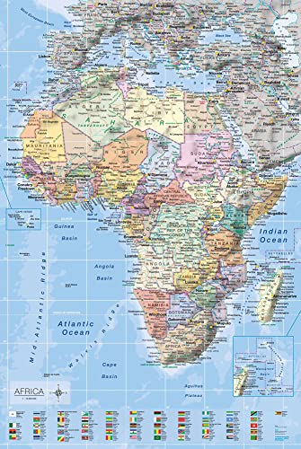 empireposter - Landkarten - Africa Map - für Heimbüro - Größe (cm), ca. 61x91,5 - Poster, NEU -