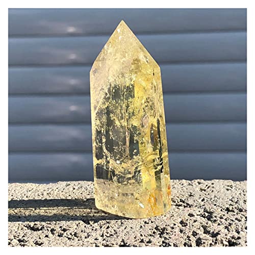 Natural Citrine Cristal Quartz Obelisco Wand Point Habilidade de Cura Boa sorte Energia crua