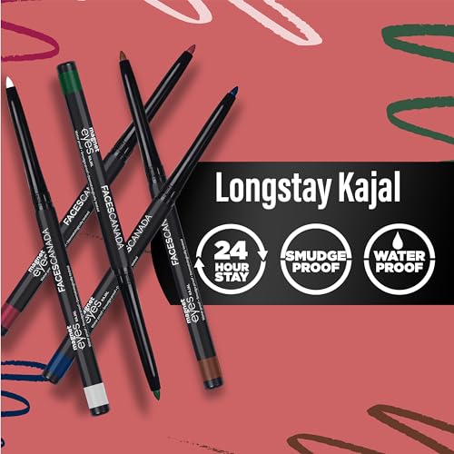Image of FACESCANADA Magneteyes Color Kajal - White Serenity 06, 0.30g | Highly Pigmented Kohl | 12 Hr Long Stay | Matte Finish | Single Stroke Glide | Water Proof | Smudge Proof | Almond Oil Enriched