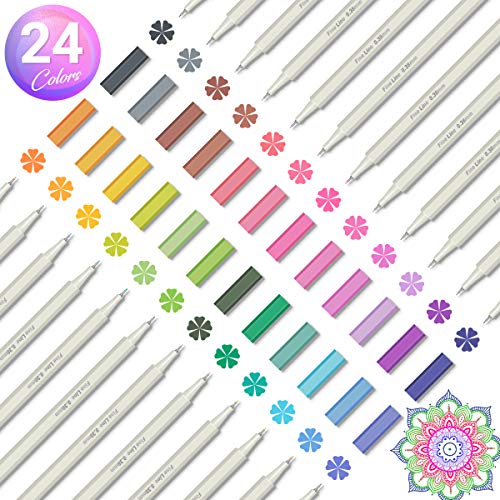 APOGO - Bolígrafos de punta fina, color 24 colores.