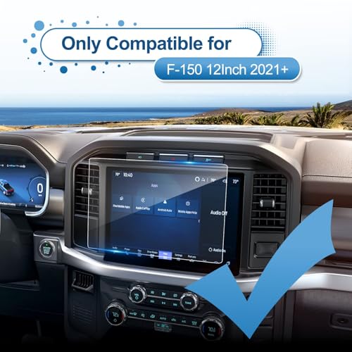 Image of 2021-2026 F150 Screen Protector for Ford F-150 (STX /XLT /Lariat /Platinum /Limited /Tremor /Raptor /King Ranch) SYNC4 12-inch Touchscreen, Tempered Glass 2023 2024 2025 F150 Pickup Accessories 12 inch