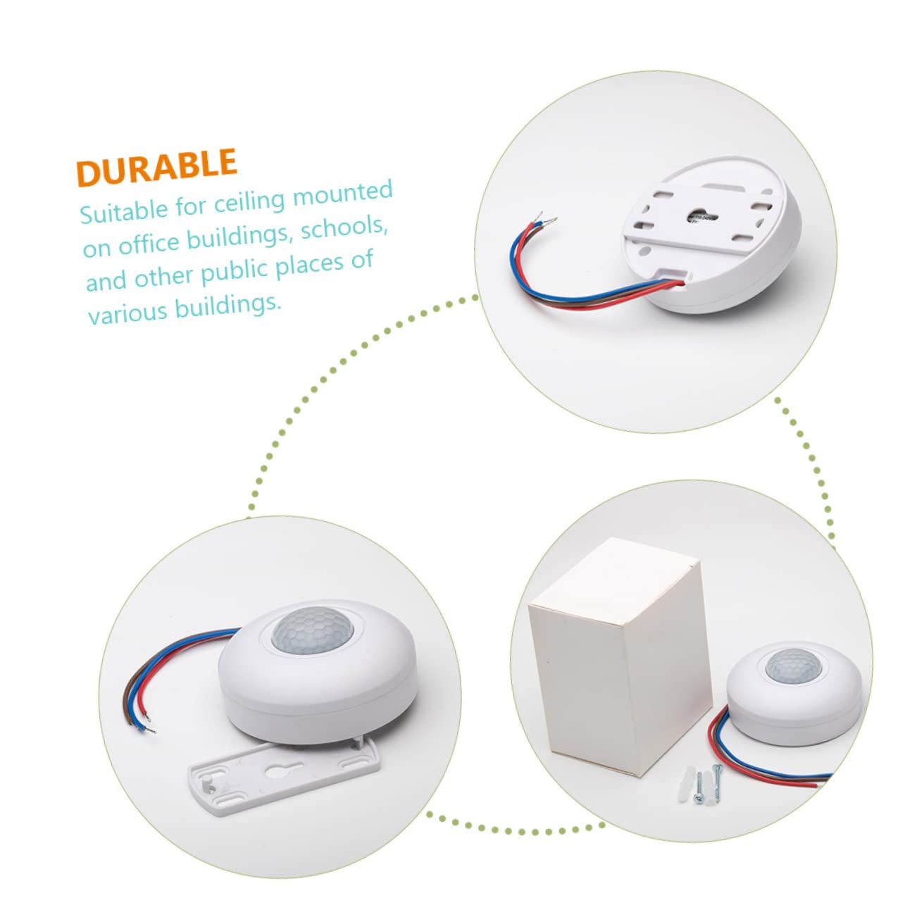 Balacoo Ceiling-Mounted Motion Sensor Light Ac85v- 1000w Incandescent/200w Led Easy Install for Home Warehouse Factory
