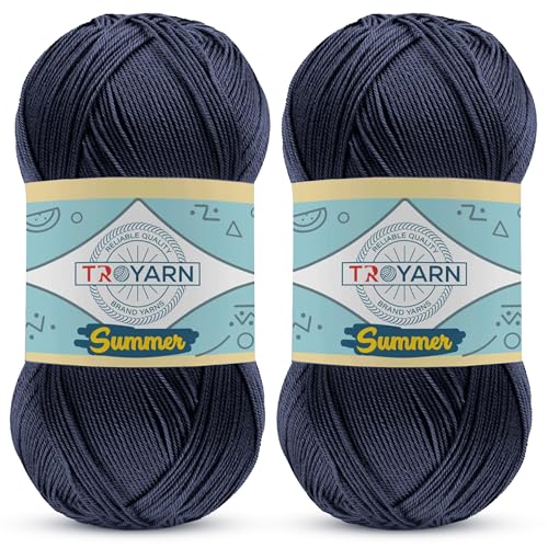 Image of 105361 - Dark Navy Crochet & Knitting Yarn - 2 Skeins (2x383 Yds) - 100% Microfiber Acrylic