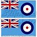 RAF Ensign Drapeau British Royal Airforce UK 139,7 cm (140 mm) Bumper en vinyle autocollants, Stickers x2