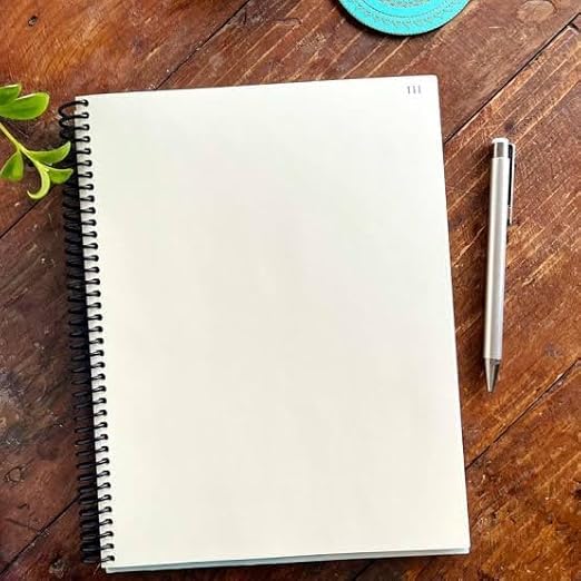 Image of Spiral notebook 200 Pages Spiral Notebook Set of 2, A4 Size, Unruled Plain White Pages, Sports Themed Covers, 200 Pages Each