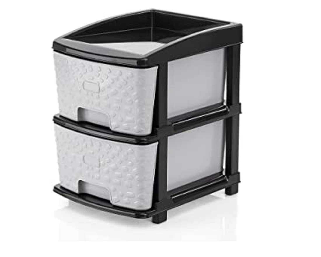 BTOS 2-XL Drawer Multipurpose Drawer Plastic Modular Chest Storage Organizer Home, Office, Parlor, School, Doctors, Home and Kids(Dimension-30cmx38cmx43.30cm) (2XL)