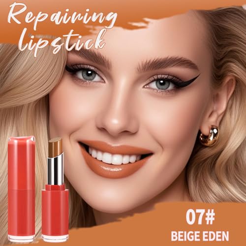 Image of Matte Creamy Lipstick for Women, Long Lasting Waterproof Velvet Lipstick, Lip Stick Crayon Buildable Blendable Creamy Color, Moisturizing Longwear Lip Makeup 07#