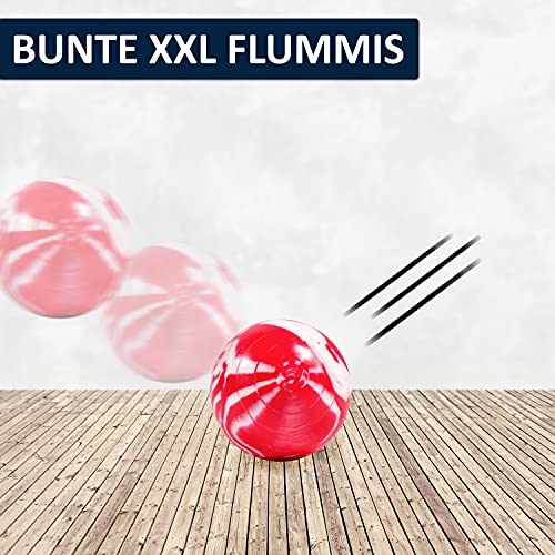 L + H WORLD Flummis XXL | 10x Stück | 45 mm Durchmesser | extra groß | Dopsball Gummiball Hüpfball Springball | ideal als Mitgebsel o. Mitbringsel für Kindergeburtstag für Kinder, Jungen u. Mädchen