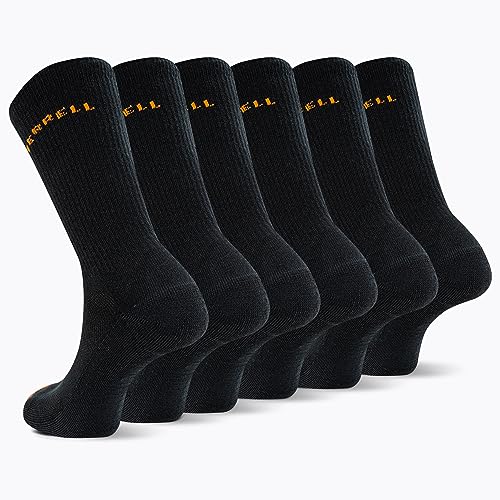 Image of Merrell Men's and Women's Recycled Cushioned Crew Socks-6 & 12 Pairs-Hiking Arch Support