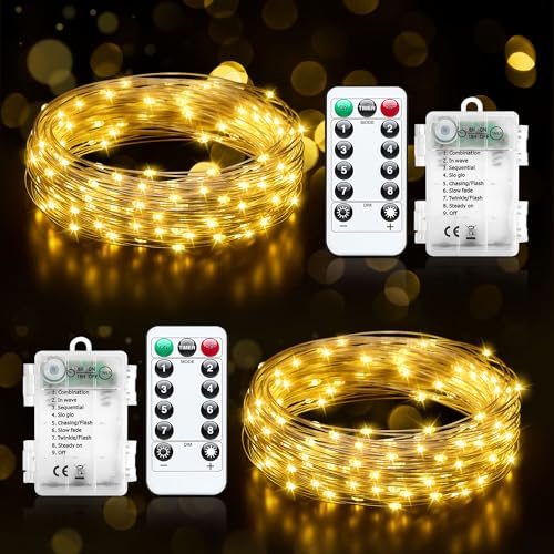 Buudala Lichterkette Batterie, 2x5M 50LED Lichterkette mit...