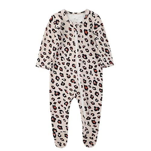 Image of O2 BABY Baby Boys Girls Organic Cotton Zip-Front Sleeper Pajamas, Footed Sleep 'n Play