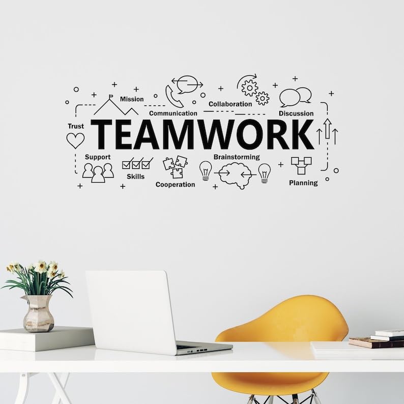 SnappySticker Team Work Office Space Conference Room Wall Sticker PVC Vinyl Easy to Stick (22 X 55)-image-20