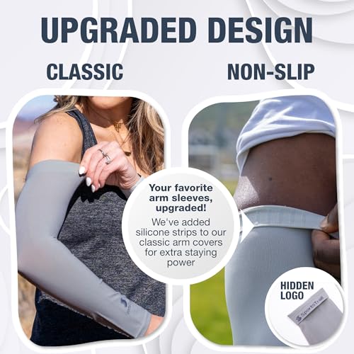 Image of SportsTrail Cooling Arm Sleeves for Men & Women - Breathable, UV Sun Protection, Sports Arm Sleeves for Women, Men & Youth