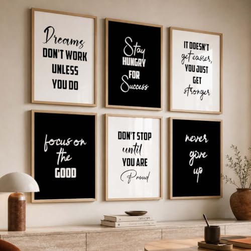Image of kotart Motivational Quote wall Paintings with Frame for Home Decoration - Painting for Living Room Bedroom Office Wall hanging frames - Pack of 6 - Set of 6 Multicolo (10x13 inch, B)