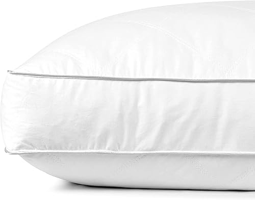 Dreamhood Juego de 2 almohadas de plumón de ganso de lujo, tamaño King, hechas en Estados Unidos, almohadas de cama con refuerzo suave para dormir