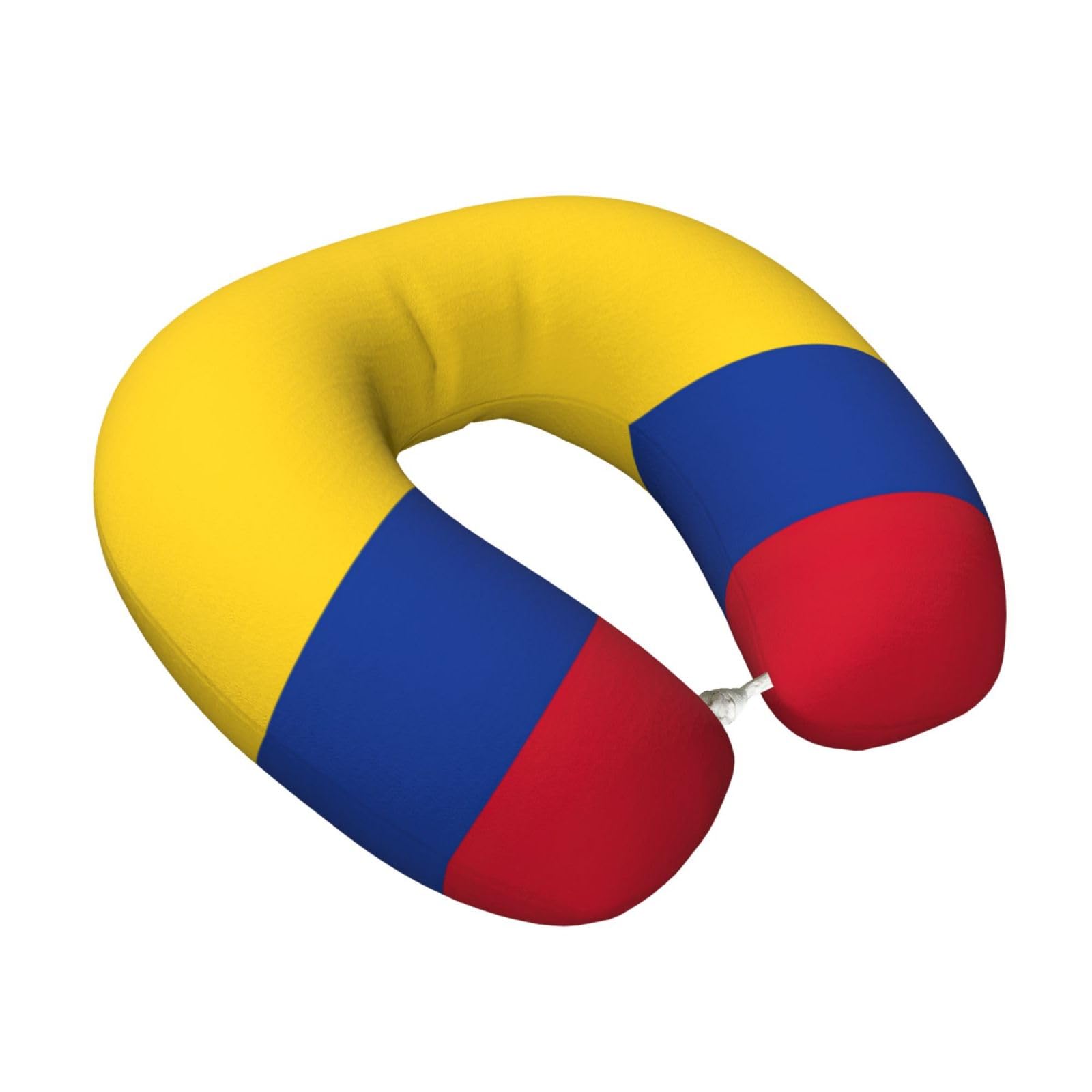 Yyoretp Flag of Colombia Print Travel Pillow Pure Memory Foam Neck Pillows Portable Headrest for Airplane