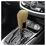 Stacool Gear Shift Cover,Breathable & Anti-Scratch Shift Knob Cover Car Decorations for Protect Car Shifter,Universal Car Shifter Cover Car Accessories Interior for Cars,Trucks,SUVs (Beige)